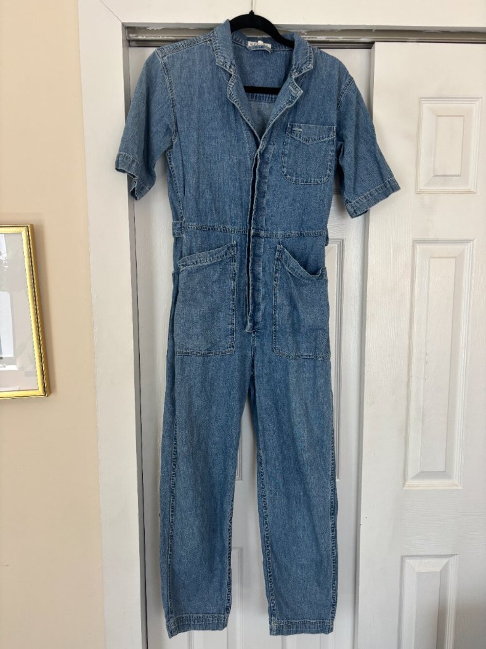 Alex Mill Standard Short Sleeve Denim Jumpsuit | Size Small | Utility Chic - Picture 5 of 6